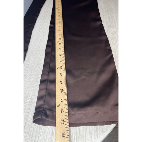 Veiled Colletion Ghalia Dark Brown Satin High Rise Trousers L - Picture 13 of 13
